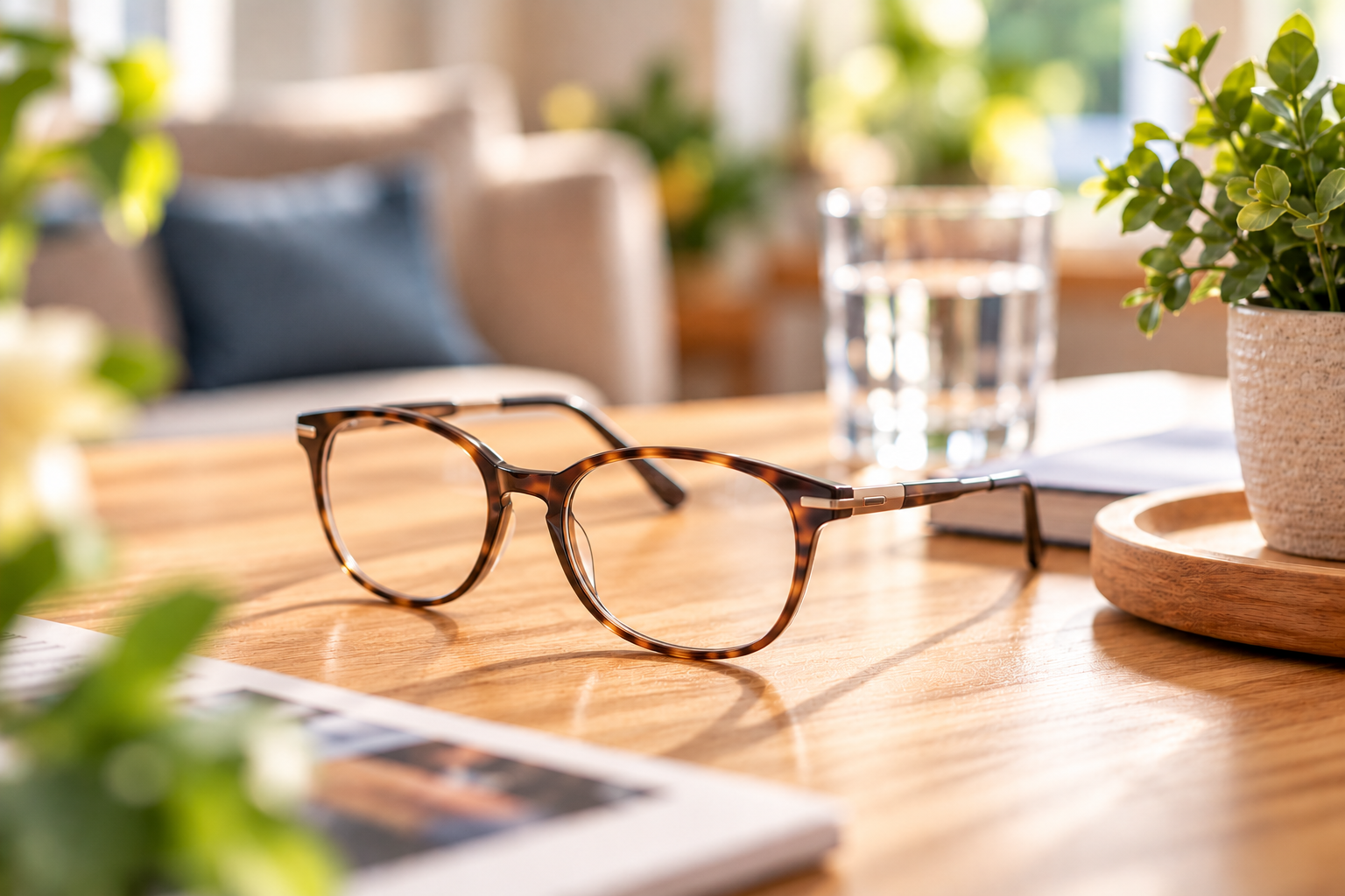 Brille auf einem Tisch